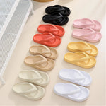 Rimocy Soft Sole EVA Women's Flip Flops 2023 Summer Beach Non-slip Cloud Slippers Women Thick Platform Clip Toe Bathroom Slides