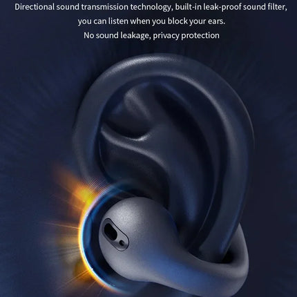 T75 Sport Bone-Conduction Bluetooth 5.3 Earphones HiFi Sound Wireless Headphones Earclip Waterproof Open Ear Headset Earring