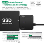 USB 3.0 to SATA Cable SATA III Hard Drive Adapter Converter for 2.5" 3.5" SSD HDD Hard Drive Disk with 12V/2A Power Adapter