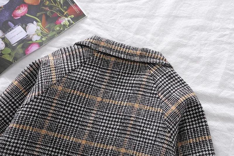 Autumn Winter Boys Fashion Jacket Solid Color Lapel Double-Breasted Long Woollen Overcoat For 2-6 Years Boys Handsome Outwear