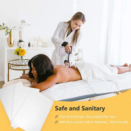 100pcs Disposable White Sheets Salon Massage Table Cover Breathable Non-woven Spa Tattoo Supply Travel Hotel Anti-dirty Bedsheet