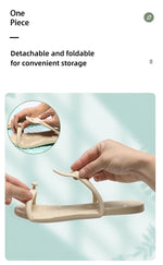 Folding Slippers Trip Travel Portable Slides Women Men Light Home Hotel Salon Homestay Guest Use Sandals Bathing Beach Shoes