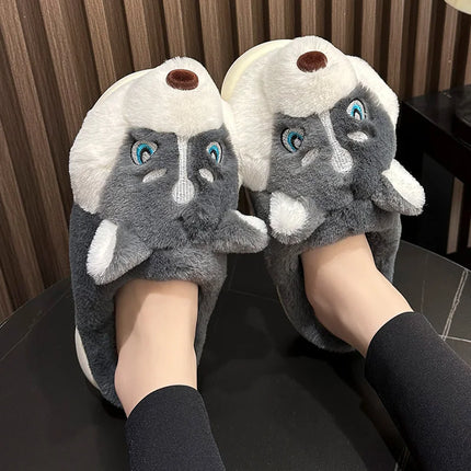 Winter Men Warm Slippers Lightness Leisure Couples Non-slip Indoor Home Shoes Flats Indoor Plush Casual Shoes Halloween Light
