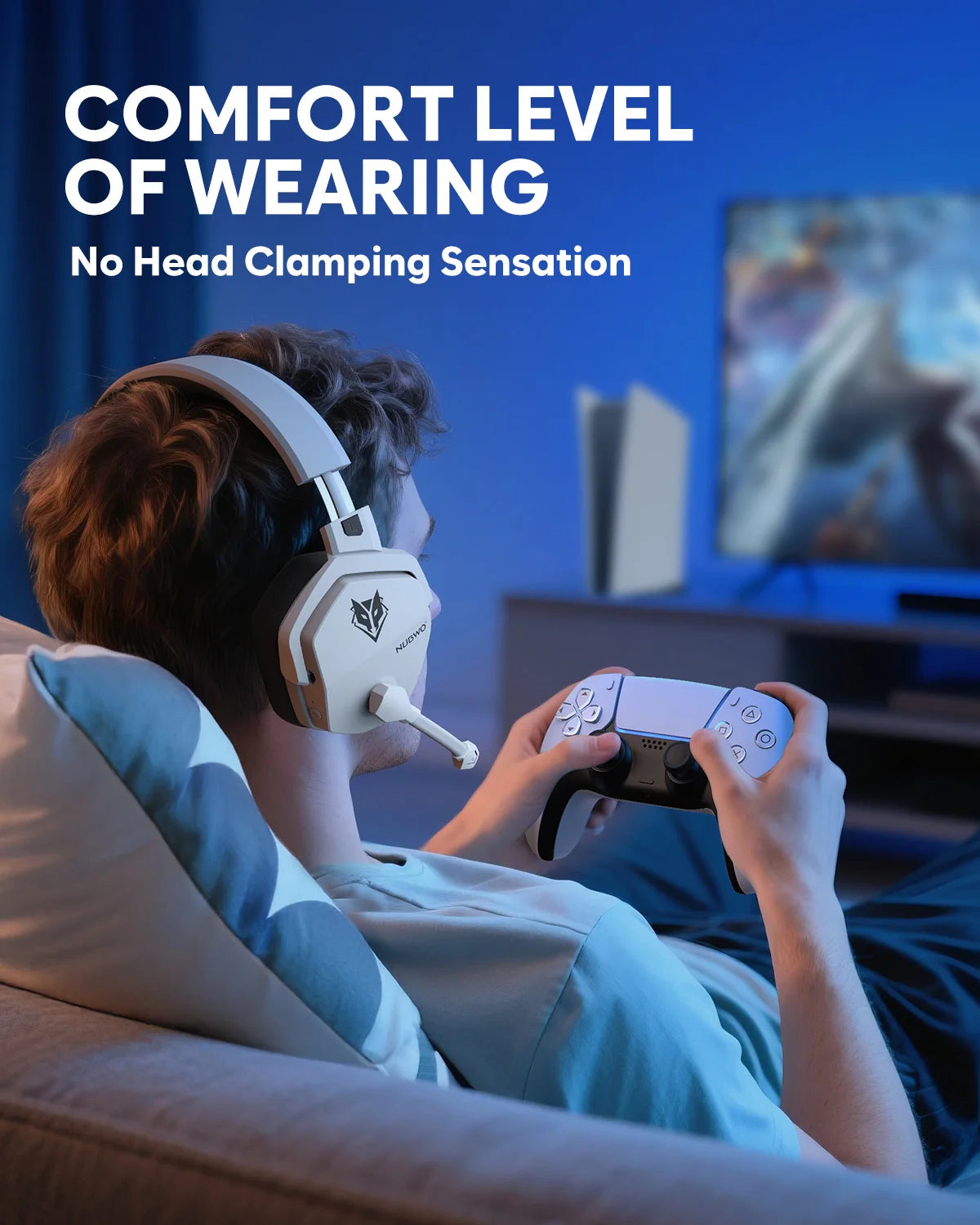 NUBWO G06 Pro Wireless Gaming Headset with Charging Station for Headset and PS5 Controller