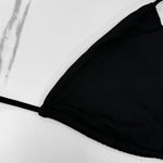 2025 New Women's Solid-color Separate Beach Wear Sexy Halter Three-point Bikini Backless Adjustable Lace-up Swimsuit