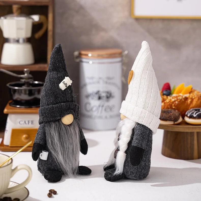 4 Styles Coffee Gnome Dolls Coffee Gnomes Plush Nordic Doll Bar Home Decoration Knitted Faceless Doll Elf Dwarf Plush Figurine