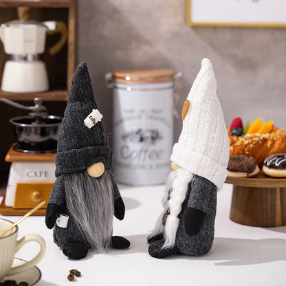 4 Styles Coffee Gnome Dolls Coffee Gnomes Plush Nordic Doll Bar Home Decoration Knitted Faceless Doll Elf Dwarf Plush Figurine
