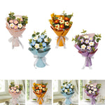 Crochet Flower Bouquet Mother's Day Decoration Spring Knitted Flowers for Girl Friend Valentine's Day Party Desktop Festival