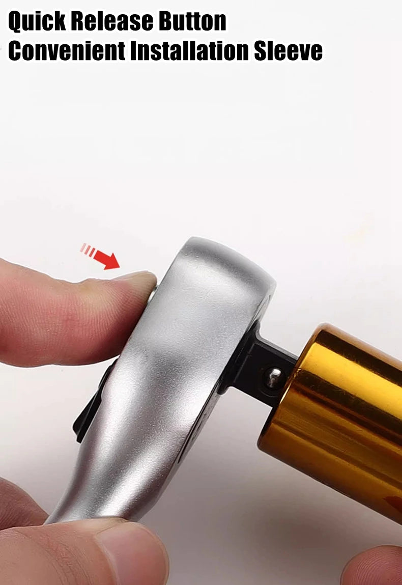 24/72 Tooth Quick Ratchet Wrench 1/2 1/4 3/8 3 Size Flying Wrenches Two-way Socket Wrench Repair Tools for for Vehicle Bicycle