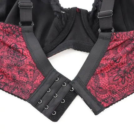 BEAUWEAR Plus Size Underwear Set Thin Panties and Bra Set for Woman Floral Print Lingerie Set