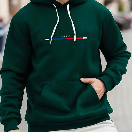 Paris Print Hoodies Tshirt  For Men Casual Autumn Winter