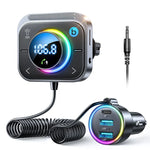 Joyroom Bluetooth 5.3 FM/AUX Bluetooth Car Charger Adapter Air Vent Installation 3 Ports PD&QC 3.0 FM Bluetooth Car Transmitter