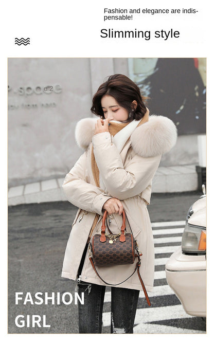 Women Parka Fashion Long Coat Wool Liner Hooded Parkas 2023 New Winter Jacket Slim with Fur Collar Warm Snow Wear Padded Clothes