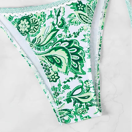 2025 Halter String Triangle Two Piece Bikini Women Swimwear Female Swimsuit Bathers Bathing Swimming Suit Beachwear Summer