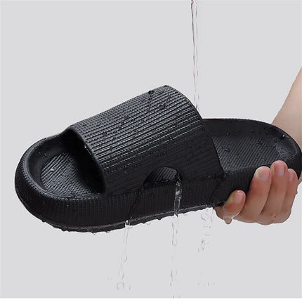 Women Bathroom Slippers Cloud Cushion Slides Summer Soft Thick Platform Home Men Indoor Non-slip Flat Flip Flops Quick Drying
