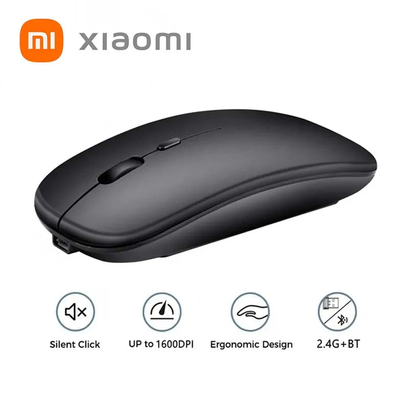 Xiaomi 2.4GHz Bluetooth Mouse Wireless USB Rechargeable Silence Ergonomics Double Model Mini Portable DPI Readjustable Keyboards