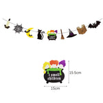Halloween Hanging Banner Garland Bunting Pumkin Ghost Bat Paper Banner Door Hanging Ornaments Halloween Xmas Party Decoration