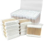 500 Round Headed Cotton Swabs, Double Round Headed Cotton Swabs, Bamboo Sticks, Precision Pointed Cosmetic Nail Tools