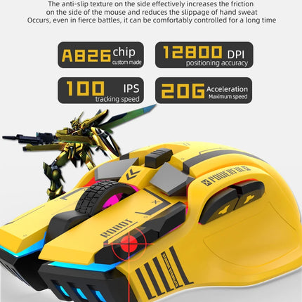 G6 Gaming Mouse Wired 128000DPI ChipA826 RGB Macro-programmable Ergonomic design superior for Gaming and Work