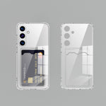 Transparent Card Slot Silicone Case For Samsung Galaxy S25 S24 S23 S22 S21 Plus Note 20 Ultra S20 FE Protection Cover