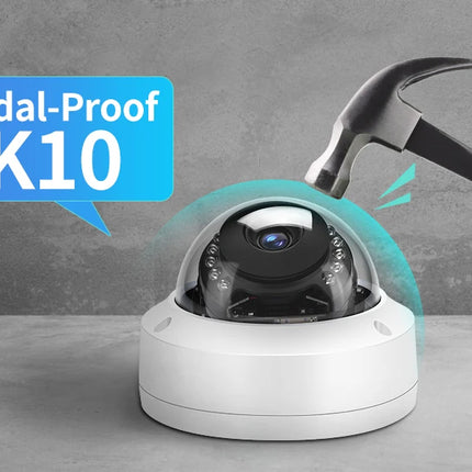 8MP 4K POE IP Camera IK10 Explosion-proof Outdoor H.265 Onvif Metal Dome CCTV Security Protection 4MP Video Surveillance