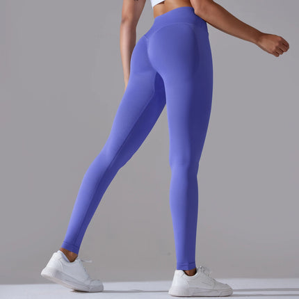 Crossover Waist Women Yoga Leggings Hips Lifting Gym Leggings Seamless Sport Pants High Waist Fitness Leggings Workout Running