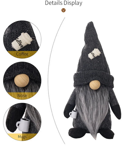 4 Styles Coffee Gnome Dolls Coffee Gnomes Plush Nordic Doll Bar Home Decoration Knitted Faceless Doll Elf Dwarf Plush Figurine