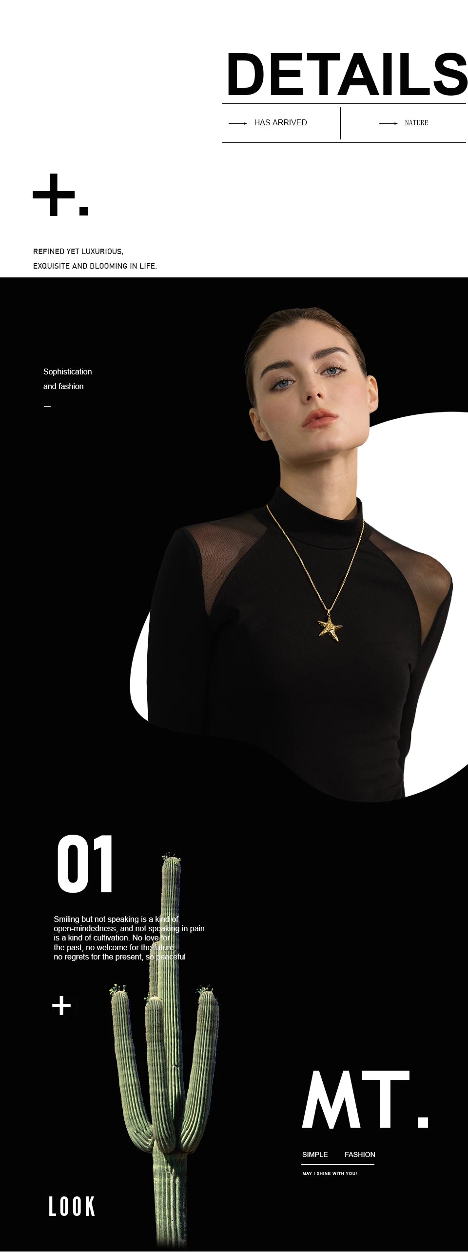 Yhpup 316L Stainless Steel Starfish Pendant Necklace Rust Proof Statement 18K Gold PVD Plated Individualistic Holiday Jewelry