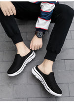 2024 Summer new breathable mesh shoes outdoor non-slip walking shoes comfortable sandals men half slippers casual loafers 35-48