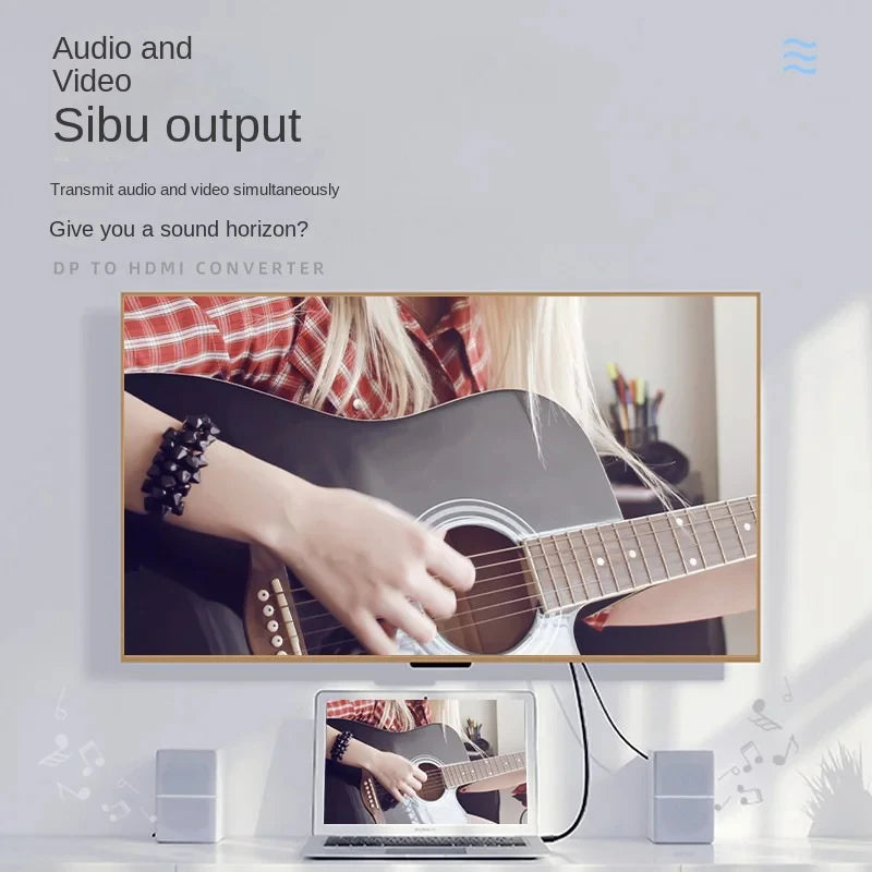 Dp To Hdmi Cable 1.8m 4k HD Adapter Cable Computer Monitor Cable Converts Large Dp To Hdmi