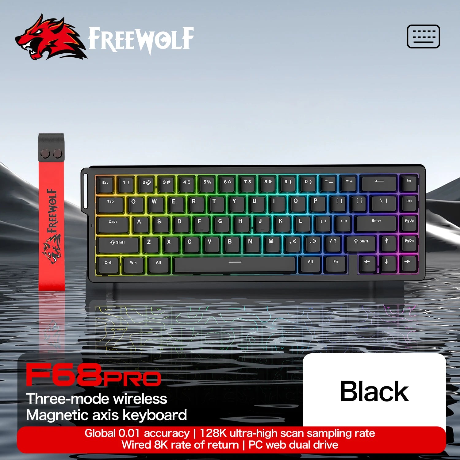 8K Magnetic Gaming Keyboard ATTACK SHARK X68HE Wired and FREEWOLF F68 Wired F68Pro Wireless for Pro Gaming 0.01mm Rapid Trigg