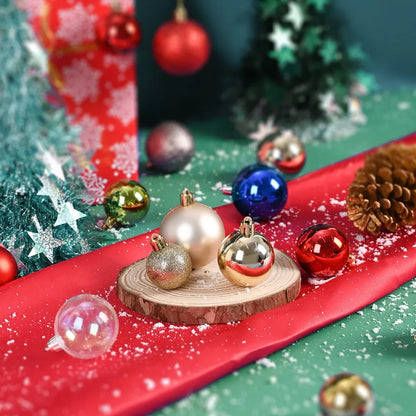 24Pcs 3/4/6CM Christmas Balls Big Ball Christmas Tree Pendant Ornaments for Party Decor 2025 New Year Navidad Gifts Accessory