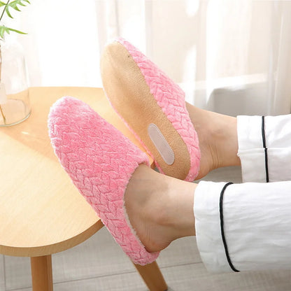 Women Men Home Slippers Plush Warmer Indoor Slipper Autumn Winter House Flat Floor Shoes Female Soft Slient Slides For Bedroom