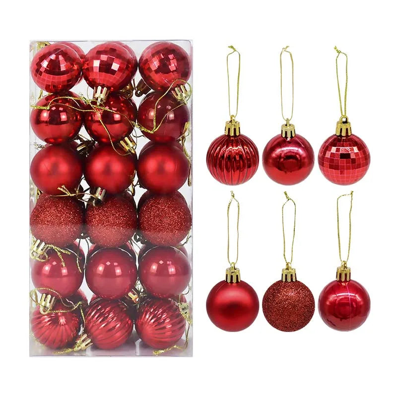 1box Christmas Balls Christmas Tree Ornaments Ball Xmas Hanging Tree Pendants Home Party Decor 2026 New Year Gift Noel Navidad