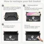 Felt Pet Toy Box Cat and Dog Toy Storage Box Pet Box Toy Storage Box, Suitable for Organizing Pet Supplies Collar Accessories