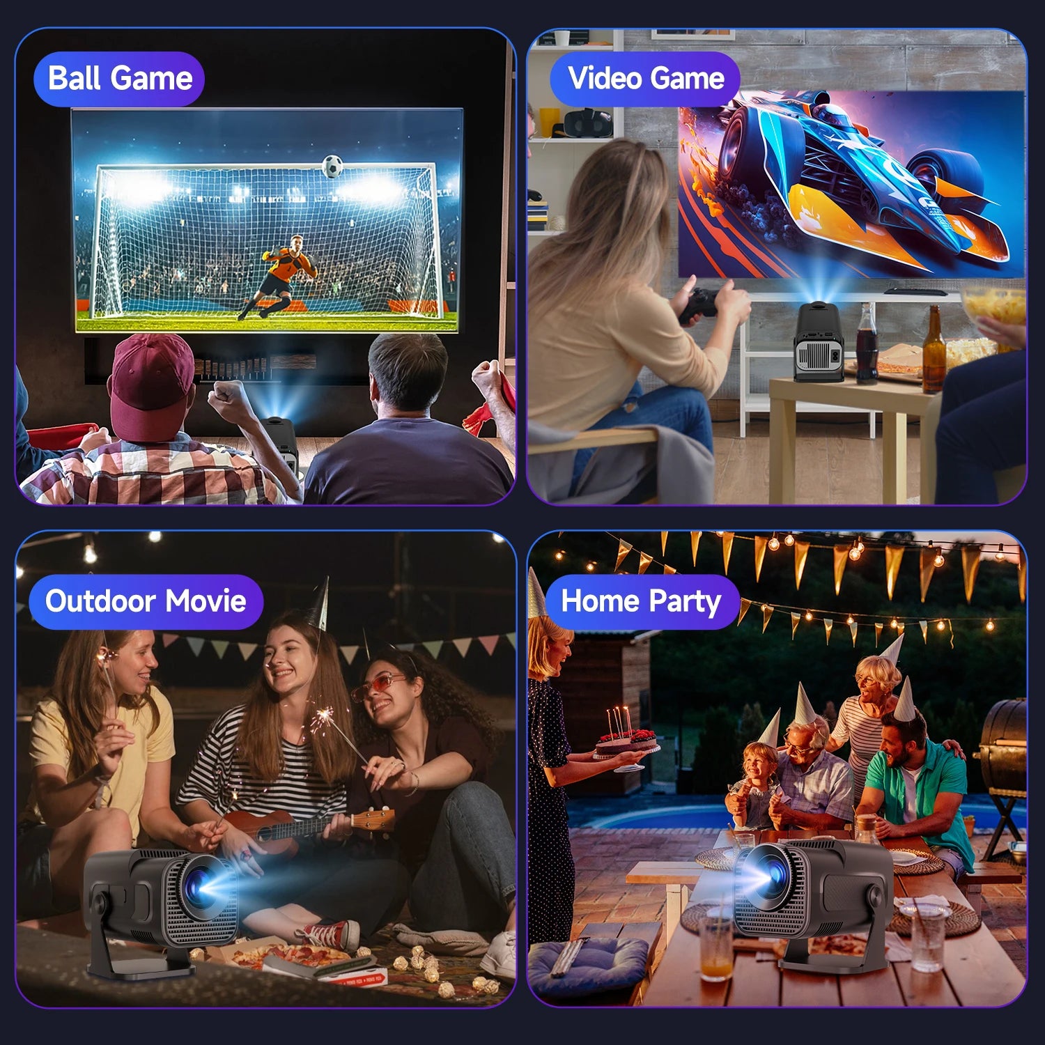 Magcubic HY320 Mini Newly Native 720P Android 11 4K Projector 300ANSI