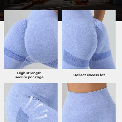 Yoga Basic 2pcs Seamless High Stretch Yoga Set Tracksuit Gym Set Crisscross Back Cami Hip-hugging Tummy Control Leggings