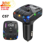 Car Charge Bluetooth 5.3 FM Transmitter Handsfree Car Radio Modulator