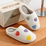 Women's Cute Small Heart Design Slippers Multicolor Winter Home Shoes Romantic Love Comfy Flat Girl Friend Gift Houseshoes
