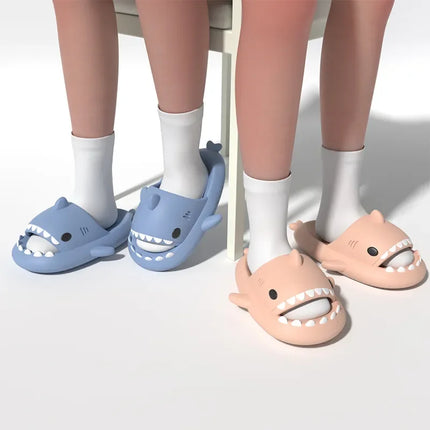 2023 New Summer Shark Slippers Women Slides Men Bathroom Flip Flops Home Anti-Skid Flat Shoes Outdoor Children's Funny Sandals