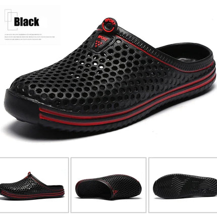 YRZL Mens Slippers Beach Shoes Unisex Hollow Outdoor Casual Men Beach Sandal Flip Flops Shoes Non-slip Size 36-45 Mens Slippers