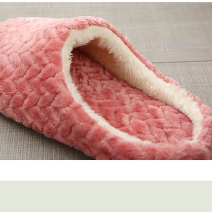 Women Winter Home Fur Slippers Cartoon Cat Non-Slip Soft Warm House Indoor Bedroom Men Couples Boys Girl Memory Foam Floor Shoes