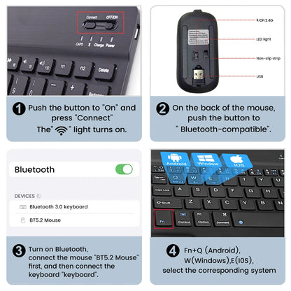Spanish French Bluetooth Wireless Keyboard Azerty Russian For iPad Mac PC Tablet Cell Phone Laptop And Mouse Mini With N Gamer