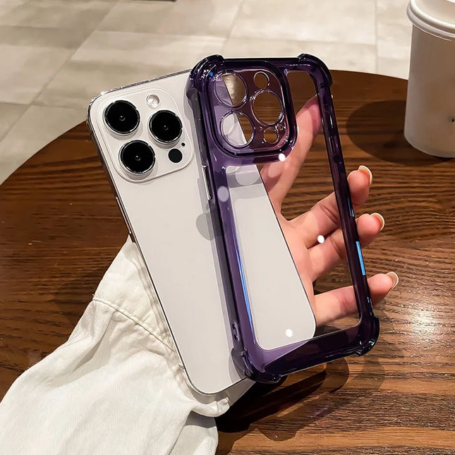 Transparent Silicone Phone Case For iPhone 17 16 15 14 13 12 11 Pro Max Air 16E X XS 7 8 Plus SE2 Shockproof Soft Cover