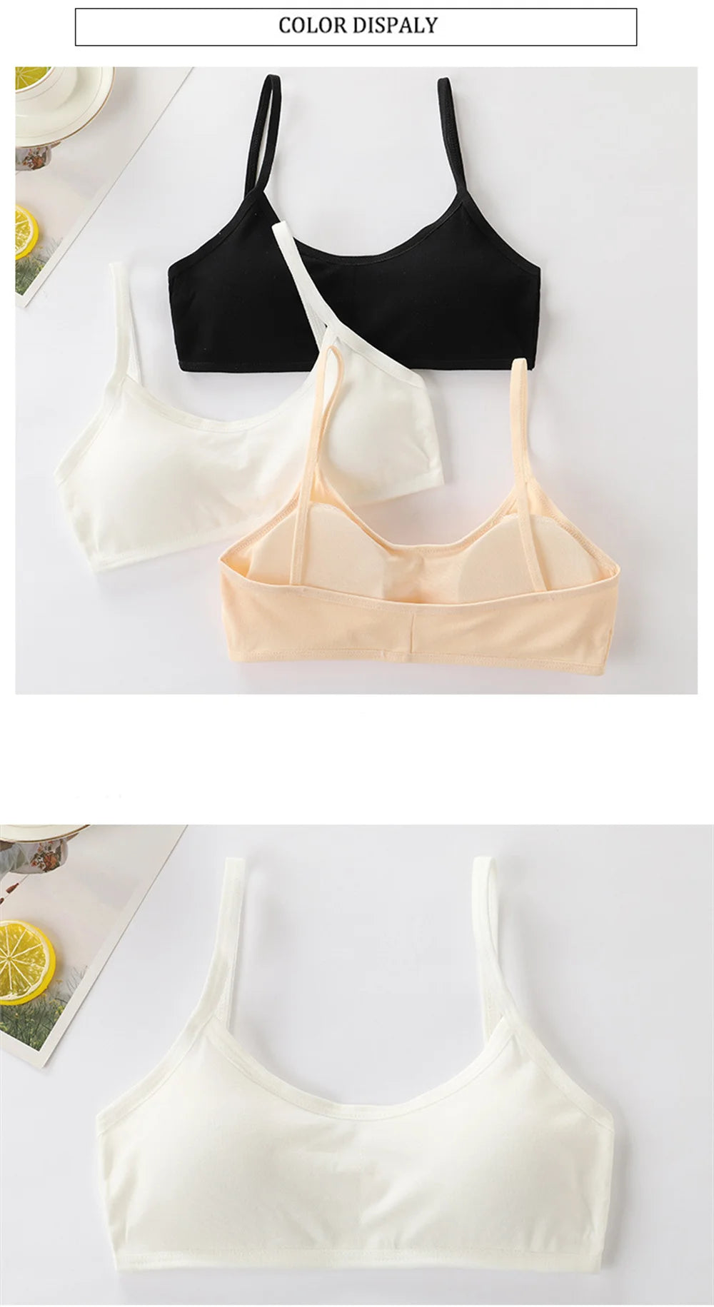 Girls Underwear Without Steel Rings Thin Cotton And Sports Summer Bra Double Layer Suspender Breathable Sponge Pad Camisole﻿
