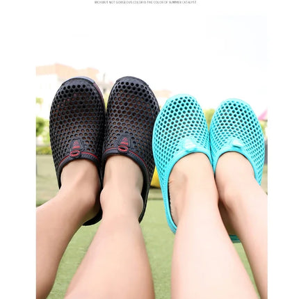 YRZL Mens Slippers Beach Shoes Unisex Hollow Outdoor Casual Men Beach Sandal Flip Flops Shoes Non-slip Size 36-45 Mens Slippers
