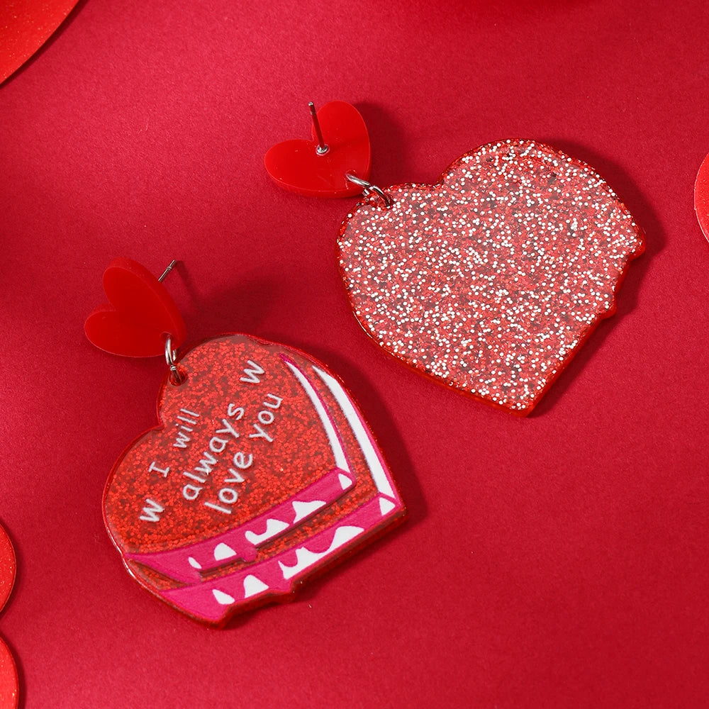 2pcs Spring Style Sweet Pink Layered Love Peach Heart Exaggerated Vacation Fashion Earrings and Needle Accessories