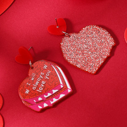 2pcs Spring Style Sweet Pink Layered Love Peach Heart Exaggerated Vacation Fashion Earrings and Needle Accessories