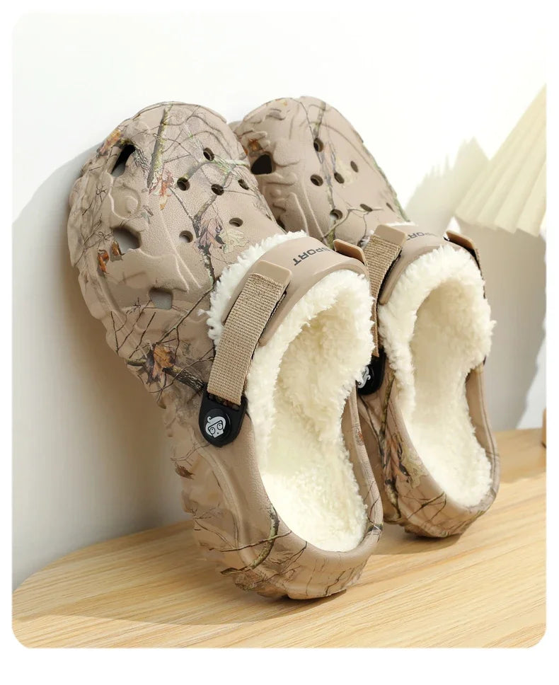 YRZL Winter Colgs Slippers Men's Shoes Men Beach Working Garden Shoe Home Soft Plush Slippers Bedroom Fuzzy Shoes Indoor Outdoor