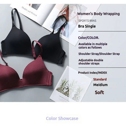 Ultra Thin Sexy Ice Silk Wireless Bra For Women Sexy Gather Underwear Push Up Simple Lingerie Seamless Brassiere Bralettle